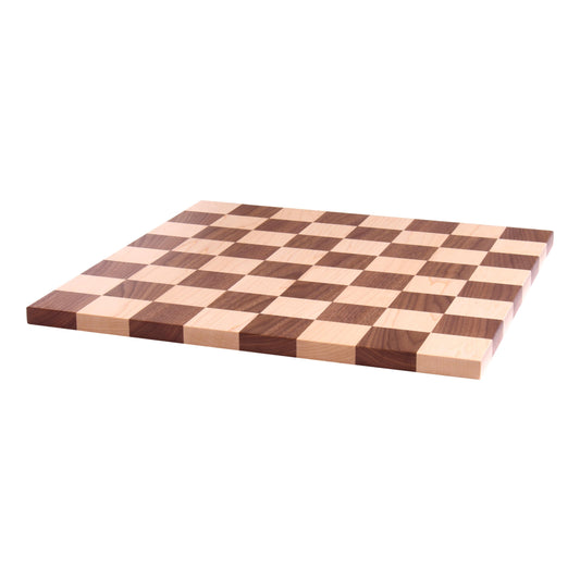 Maple/Walnut Hardwood 18" Chess and Checkers Wooden Game Board - Chickadees Wooden Toys
