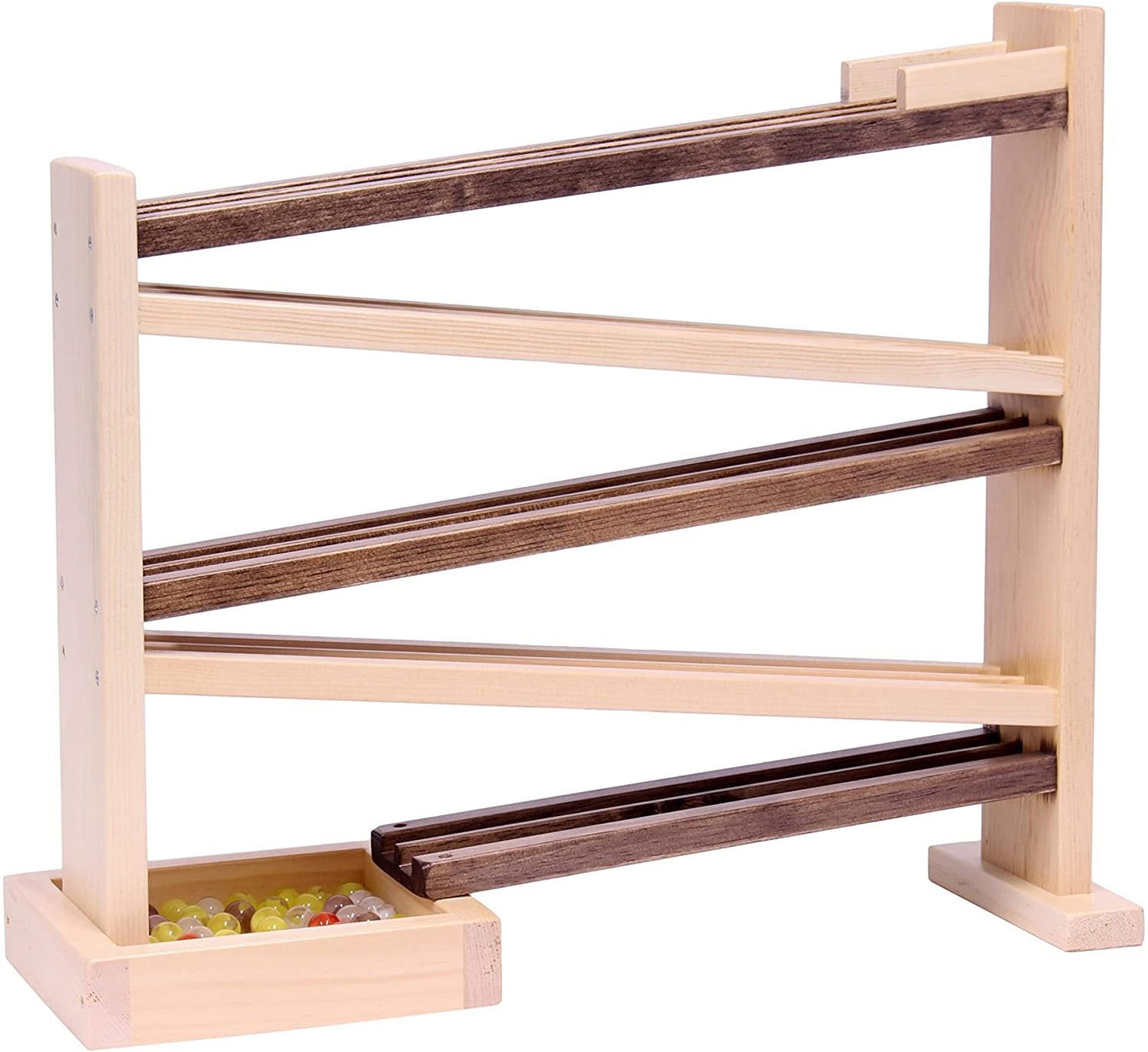 Wooden Marble Roller Racetrack Toy - Child-Safe Finish - Chickadees Wooden Toys
