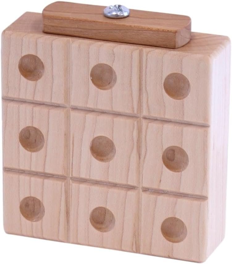Wooden Marble Tic Tac Toe Game with Built-in Storage for Marbles - Chickadees Wooden Toys