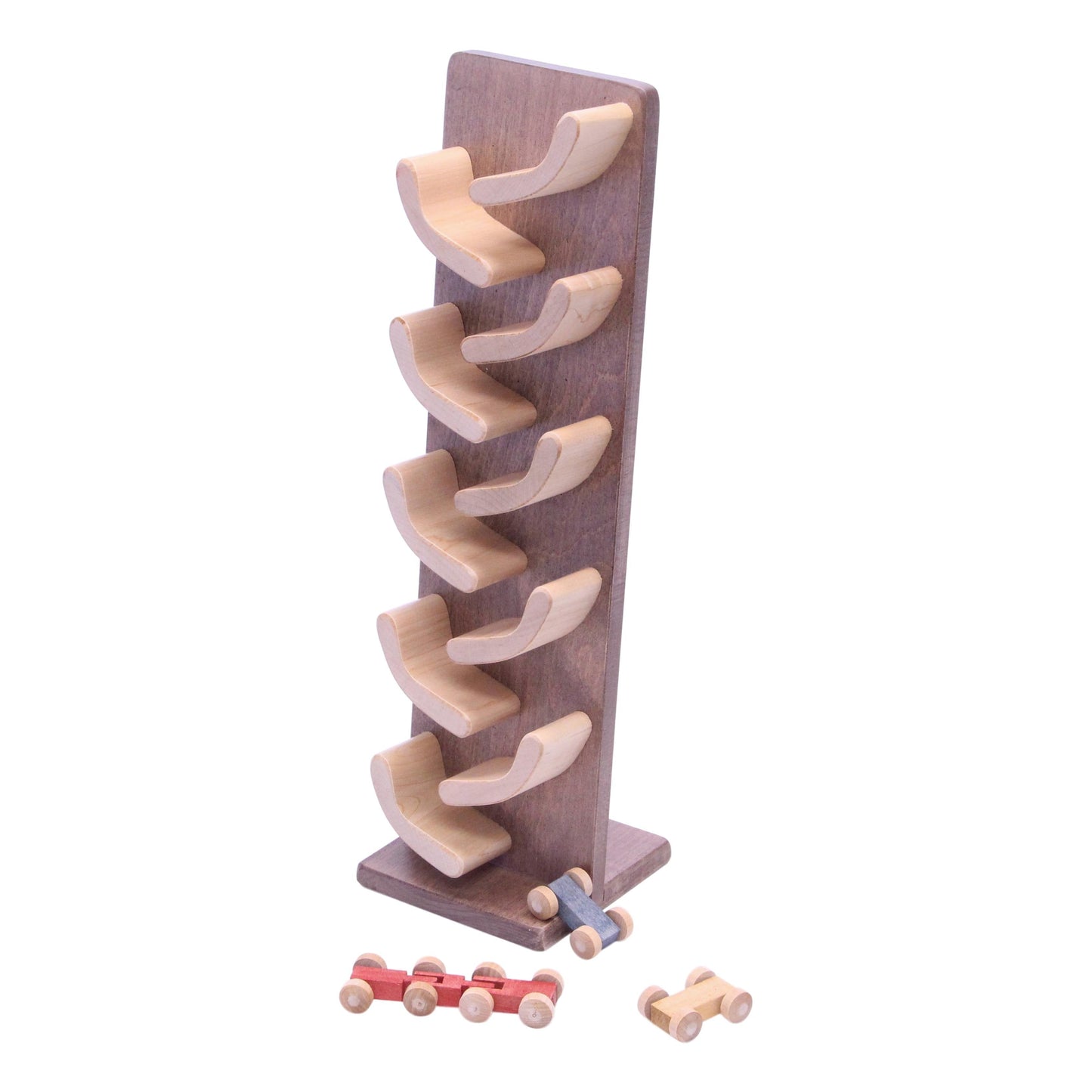 Amish-Made Mini Car Roller Wooden Toy, Pack of Cars Included - Chickadees Wooden Toys