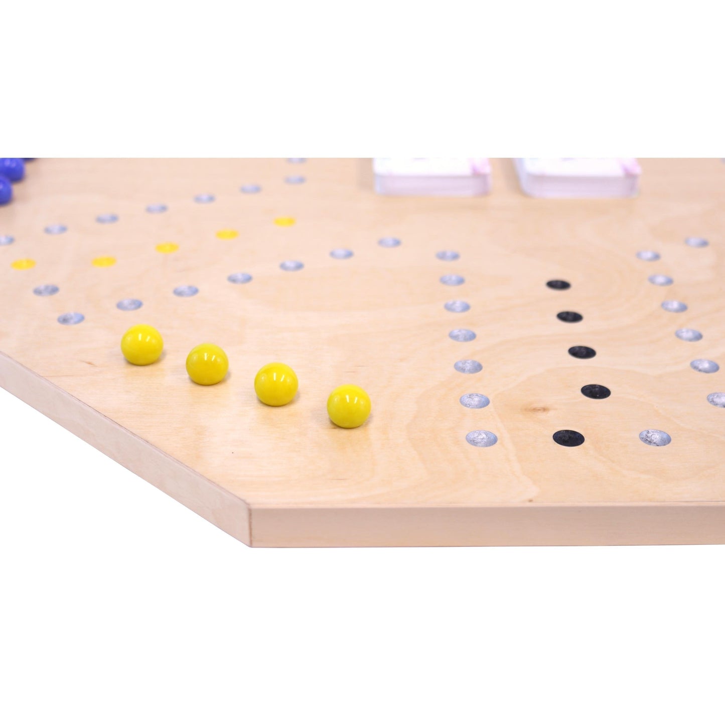 Wooden Marble Chase Game Set - Double-Sided 23" Wide Board - Chickadees Wooden Toys