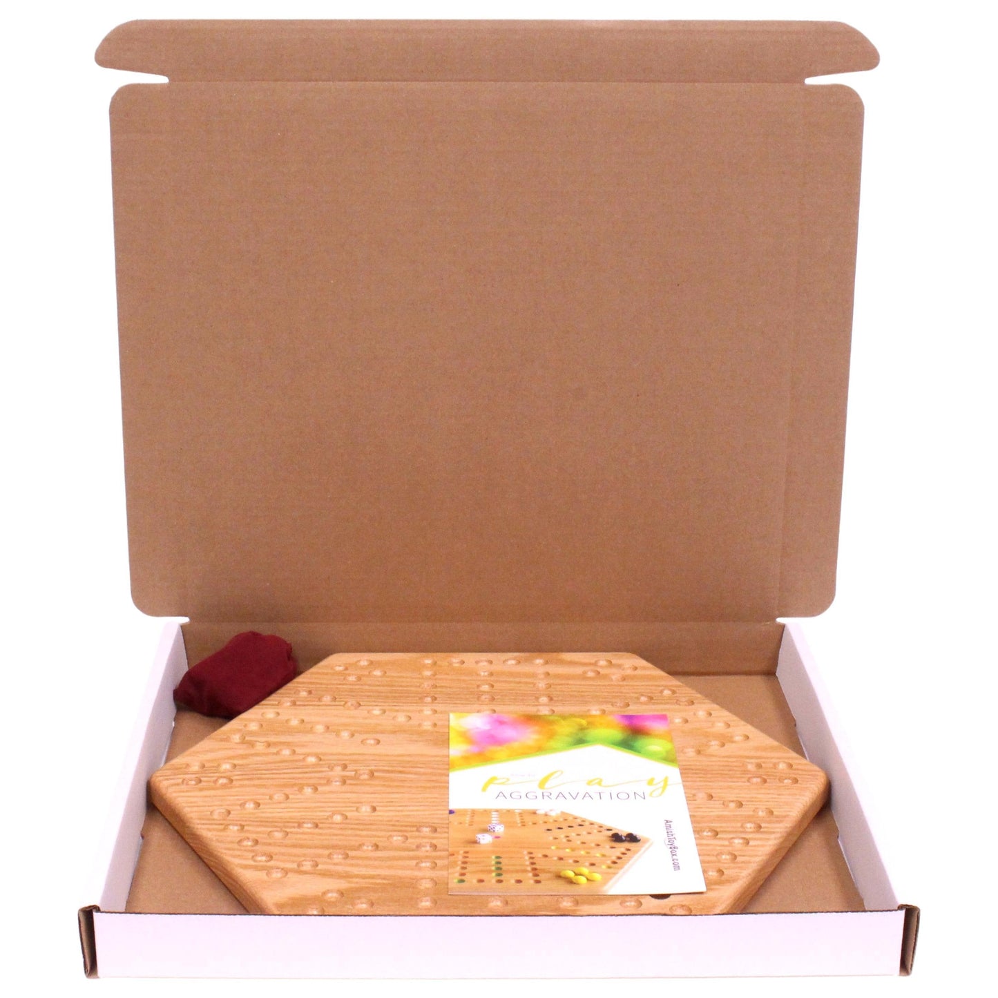 Solid Oak 16" Wide Aggravation Game Board, Unpainted Holes, Double-sided - Chickadees Wooden Toys