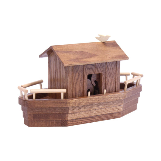 Noah's Ark Wooden Playset with 13 Animals, Removable Roof and Ramp - Chickadees Wooden Toys