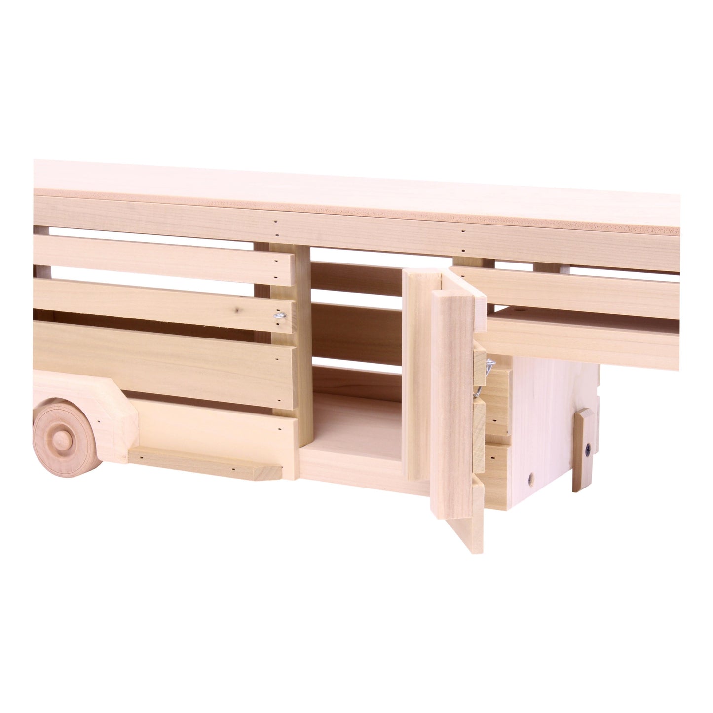 Amish-Made Wooden Gooseneck Livestock Trailer Toy - Chickadees Wooden Toys