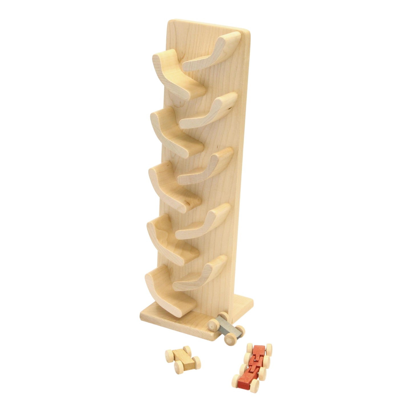 Amish-Made Mini Car Roller Wooden Toy, Pack of Cars Included - Chickadees Wooden Toys