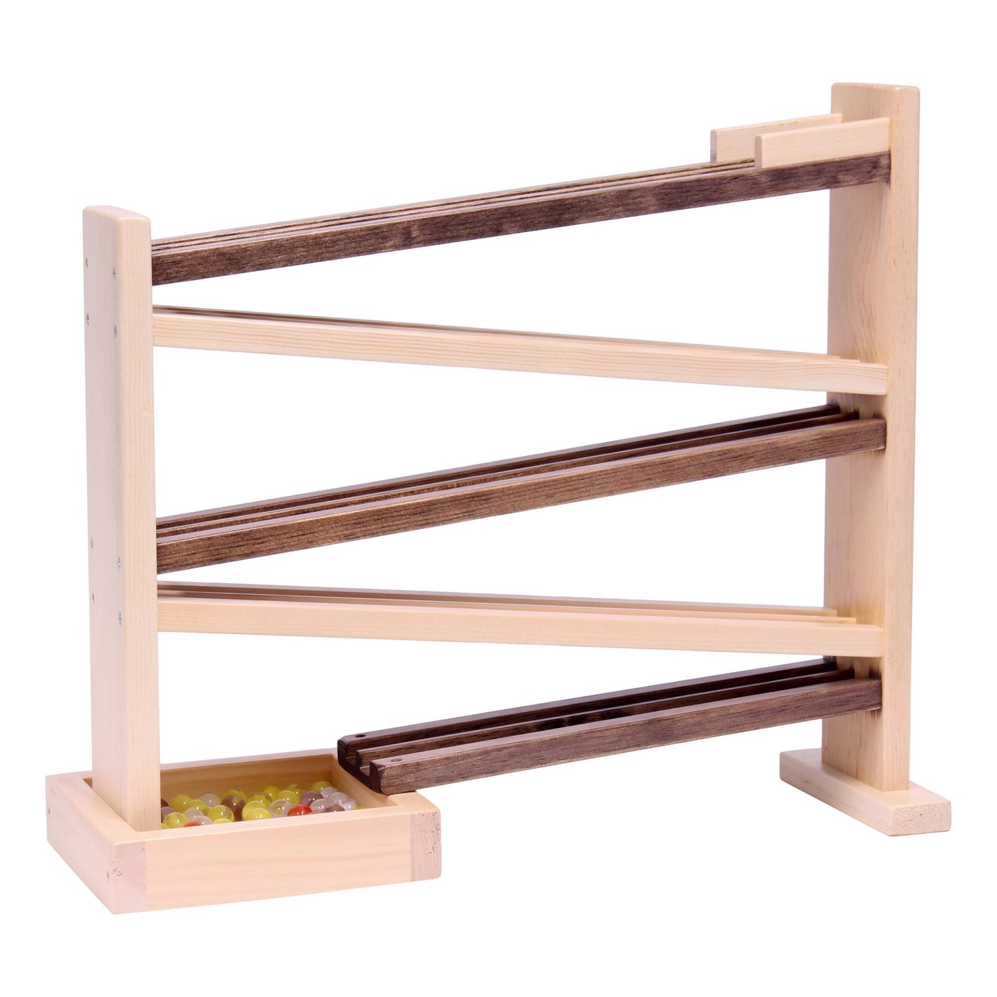 Wooden Marble Roller Racetrack Toy - Child-Safe Finish - Chickadees Wooden Toys