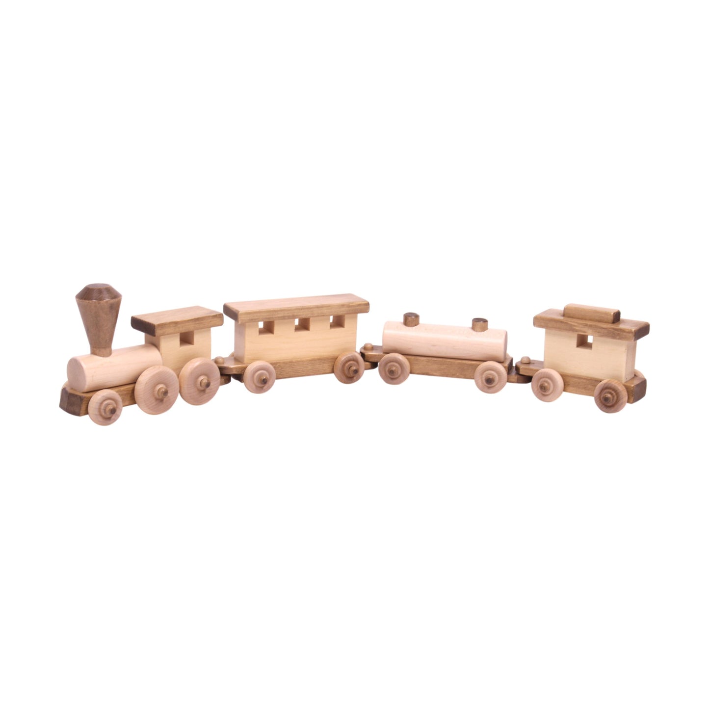 Wooden Toy Train Play Set, 24" Long, Kid-Safe Finish, Amish-Made - Chickadees Wooden Toys