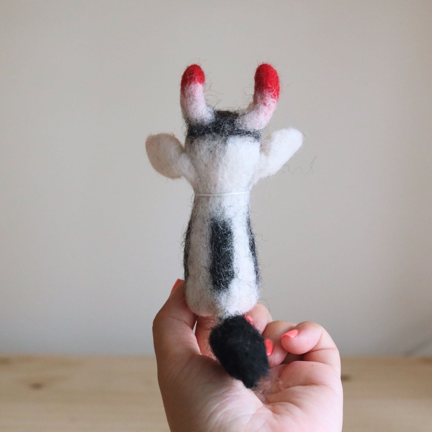Milk Cow Finger Puppet - Chickadees Wooden Toys