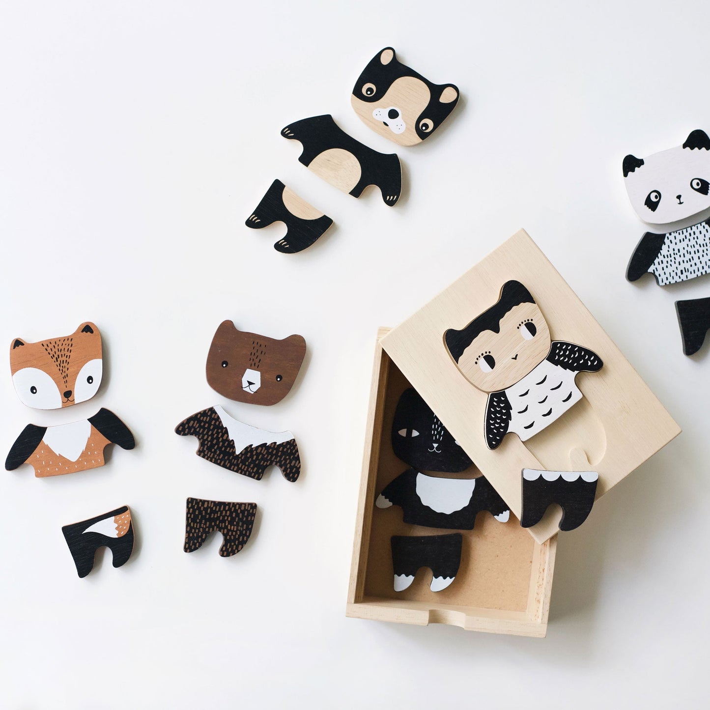 Mix & Match Animal Tiles - Chickadees Wooden Toys