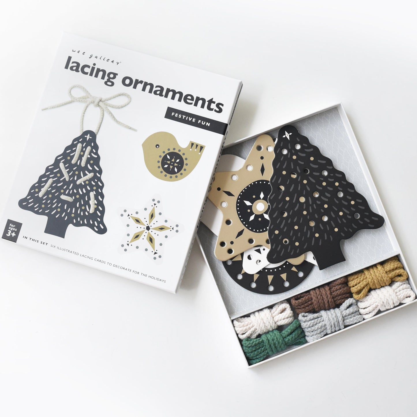 Festive Fun Lacing Ornaments - Chickadees Wooden Toys