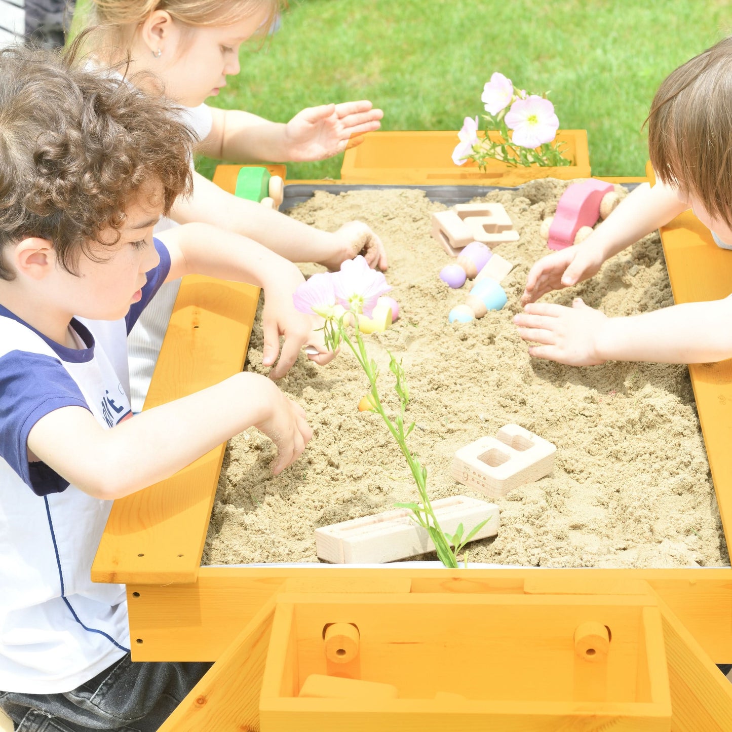 Mojave Outdoor Picnic & Sand Table Playset | 2-in-1 Wooden Activity Table for Kids - Chickadees Wooden Toys