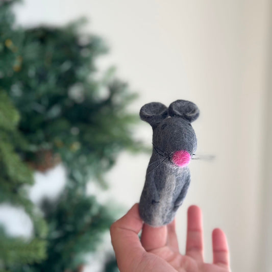 Mouse Finger Puppet - Chickadees Wooden Toys