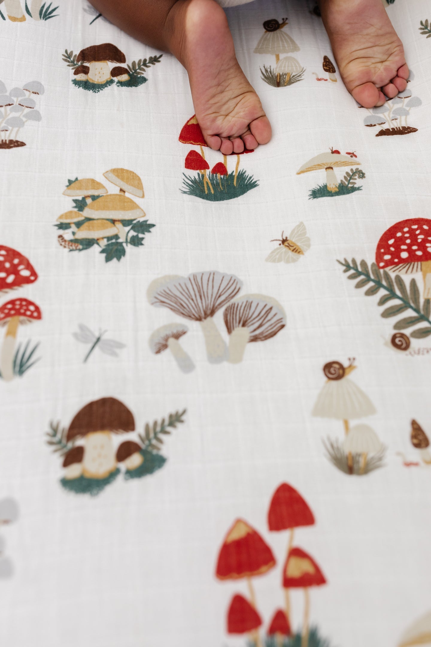 Mushroom Crib Sheet - Chickadees Wooden Toys