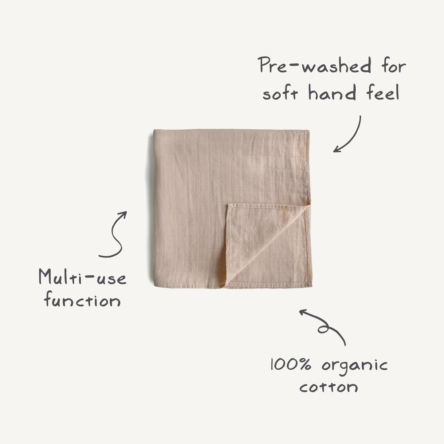 Organic Cotton Muslin Swaddle Blanket - Chickadees Wooden Toys