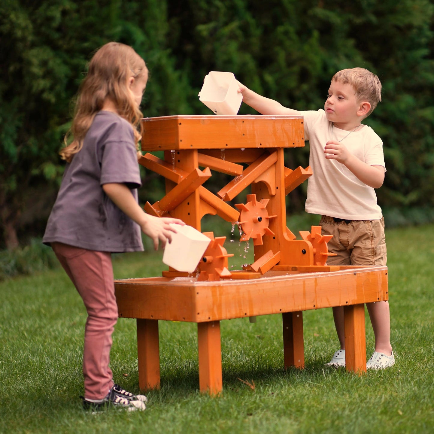 Outdoor Wooden Water Table for Toddlers | Kids’ Sensory Play Station - Chickadees Wooden Toys