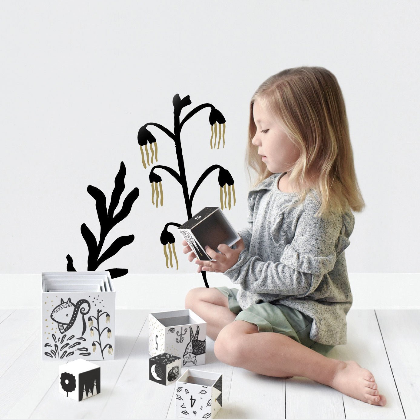 Nesting Blocks - Woodland Numbers - Chickadees Wooden Toys