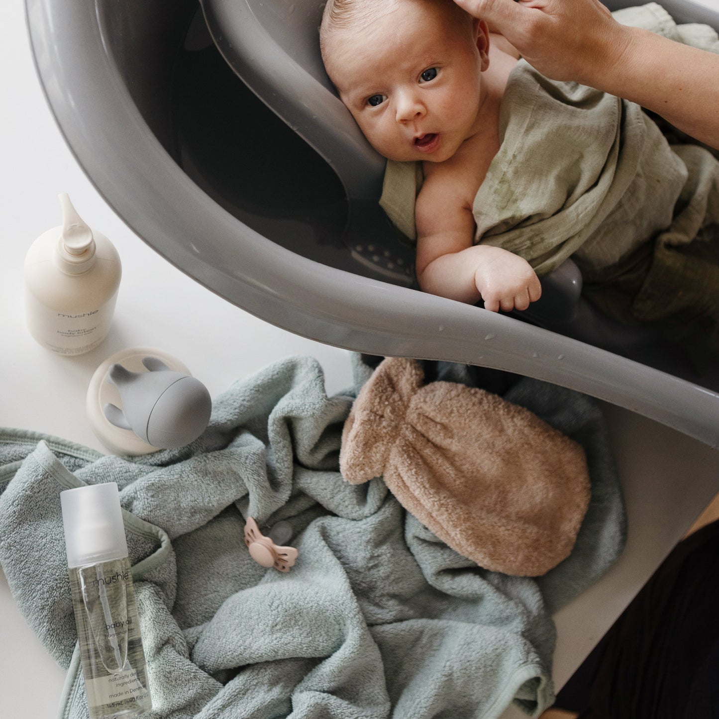 Organic Cotton Baby Hooded Towel - Chickadees Wooden Toys