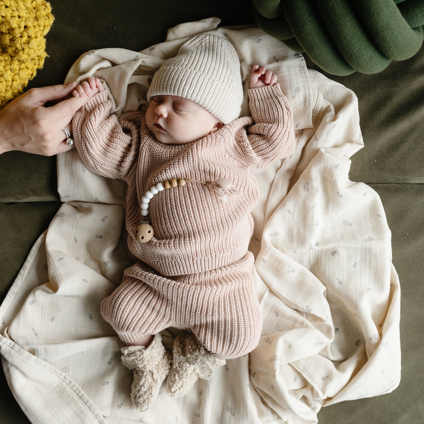 Organic Cotton Muslin Swaddle Blanket - Chickadees Wooden Toys
