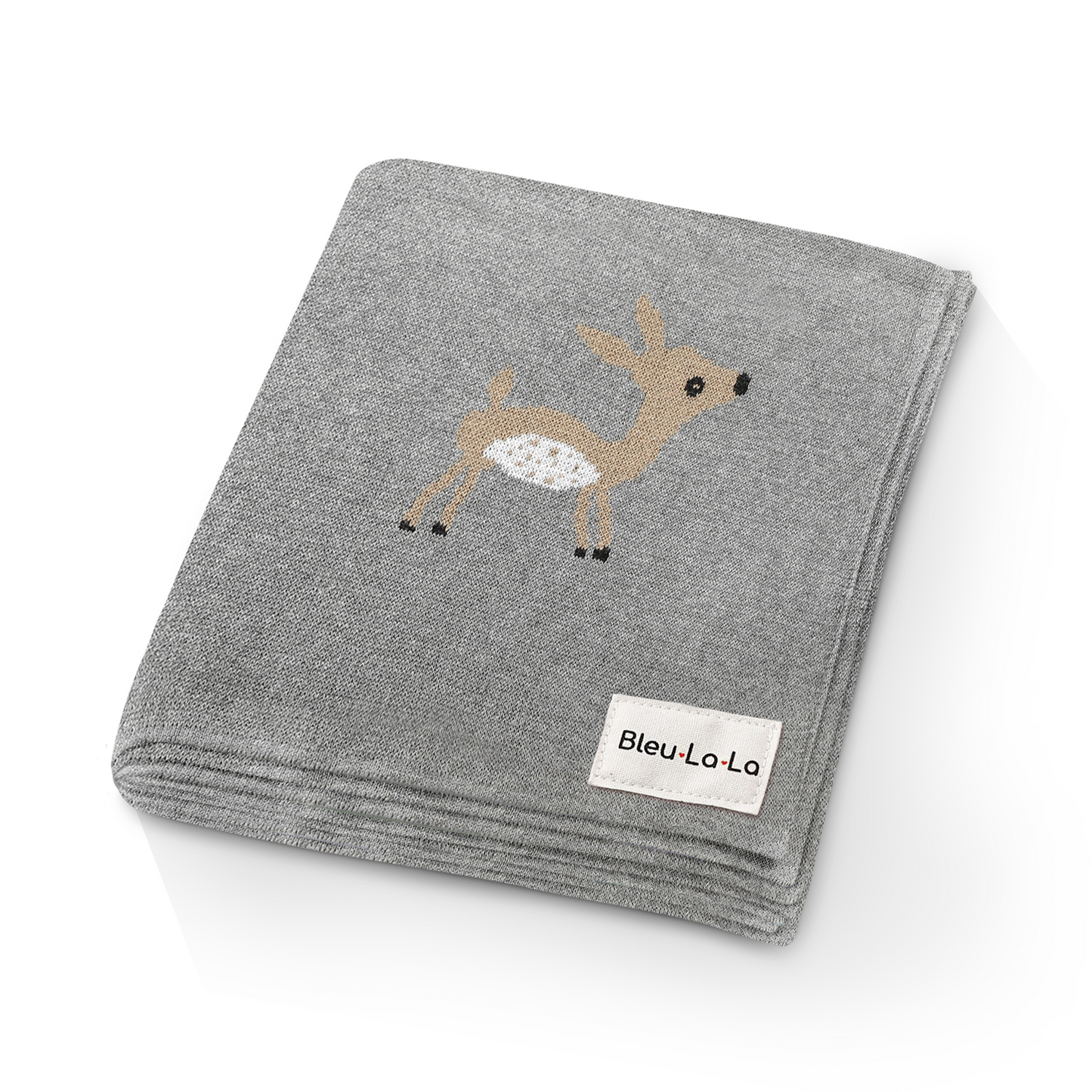 Luxury Cotton Deer Knit Swaddle Baby Blanket - Chickadees Wooden Toys