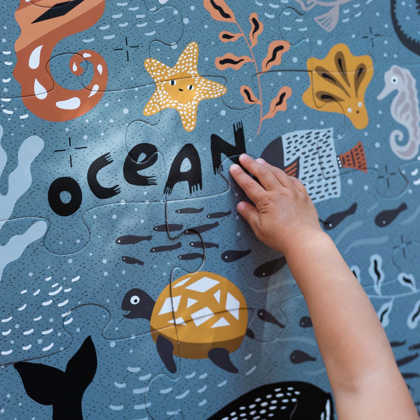 Ocean Life Floor Puzzle - Chickadees Wooden Toys