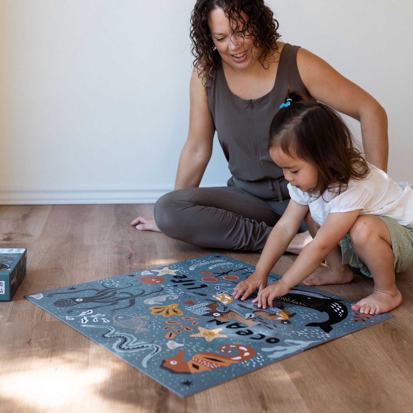 Ocean Life Floor Puzzle - Chickadees Wooden Toys