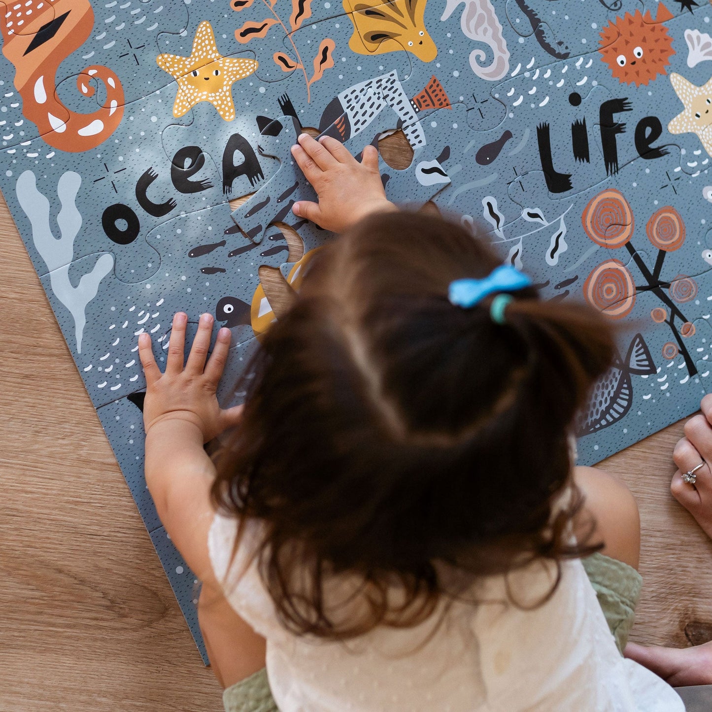 Ocean Life Floor Puzzle - Chickadees Wooden Toys
