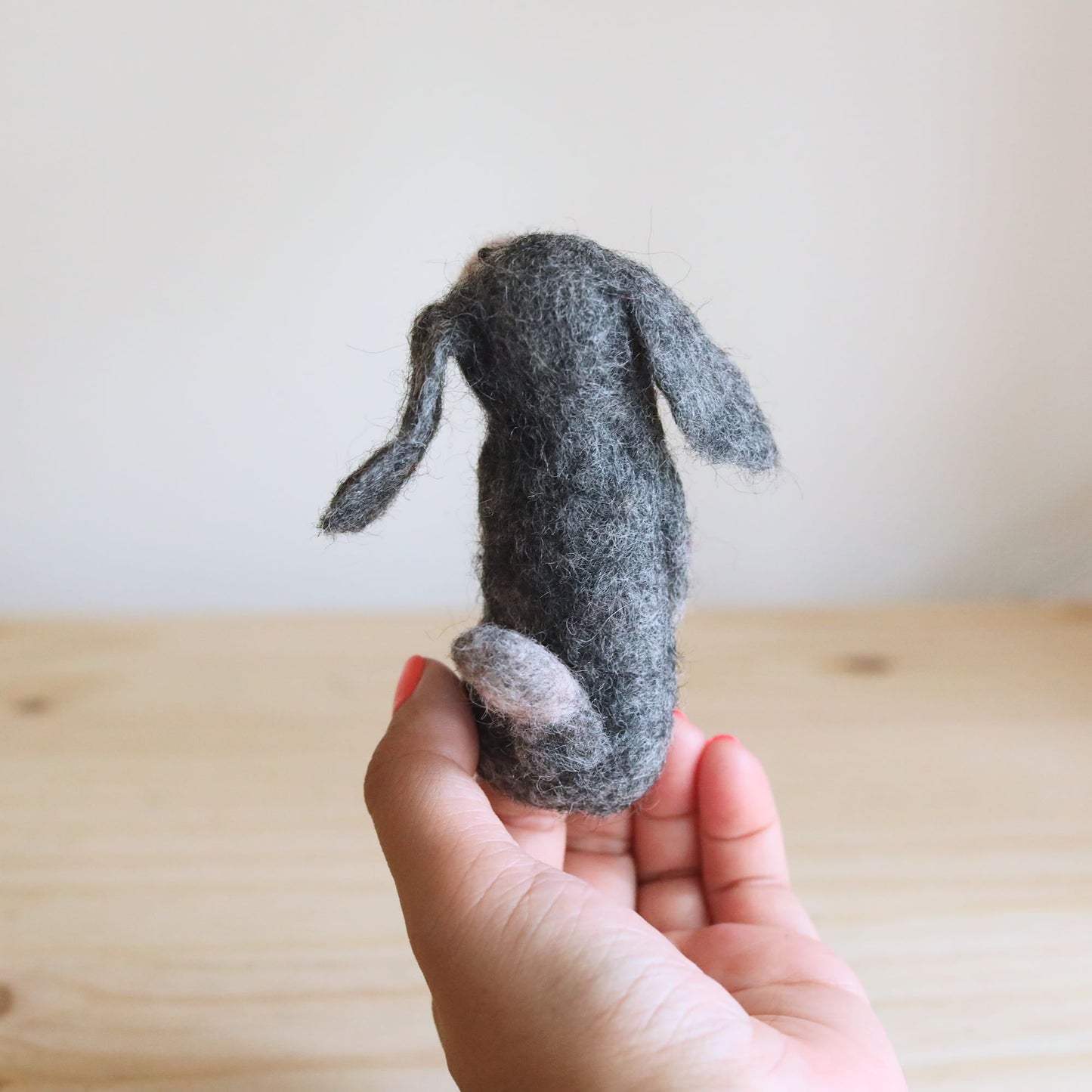 Old Gray Dog Finger Puppet - Chickadees Wooden Toys