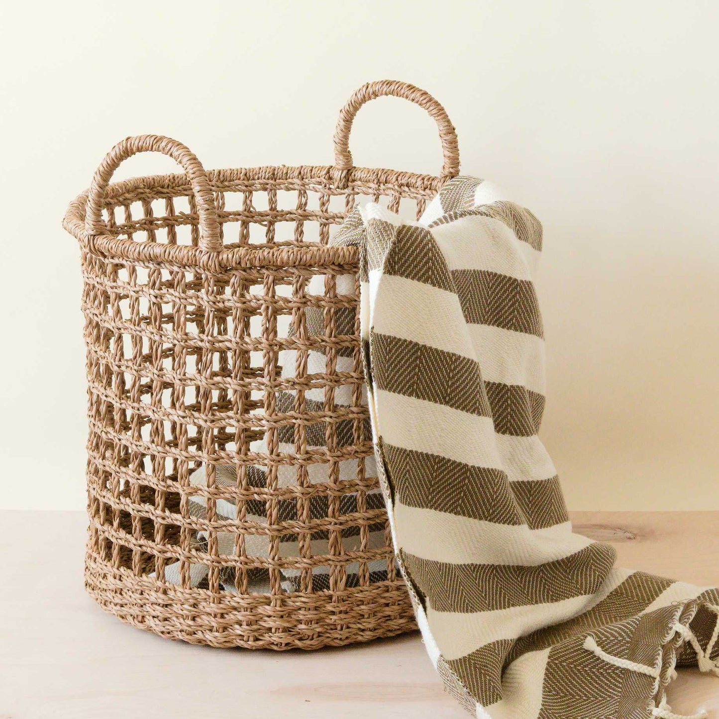 Open Weave Baskets with Handle, set of 3 - Storage Baskets | LIKHÂ - Chickadees Wooden Toys