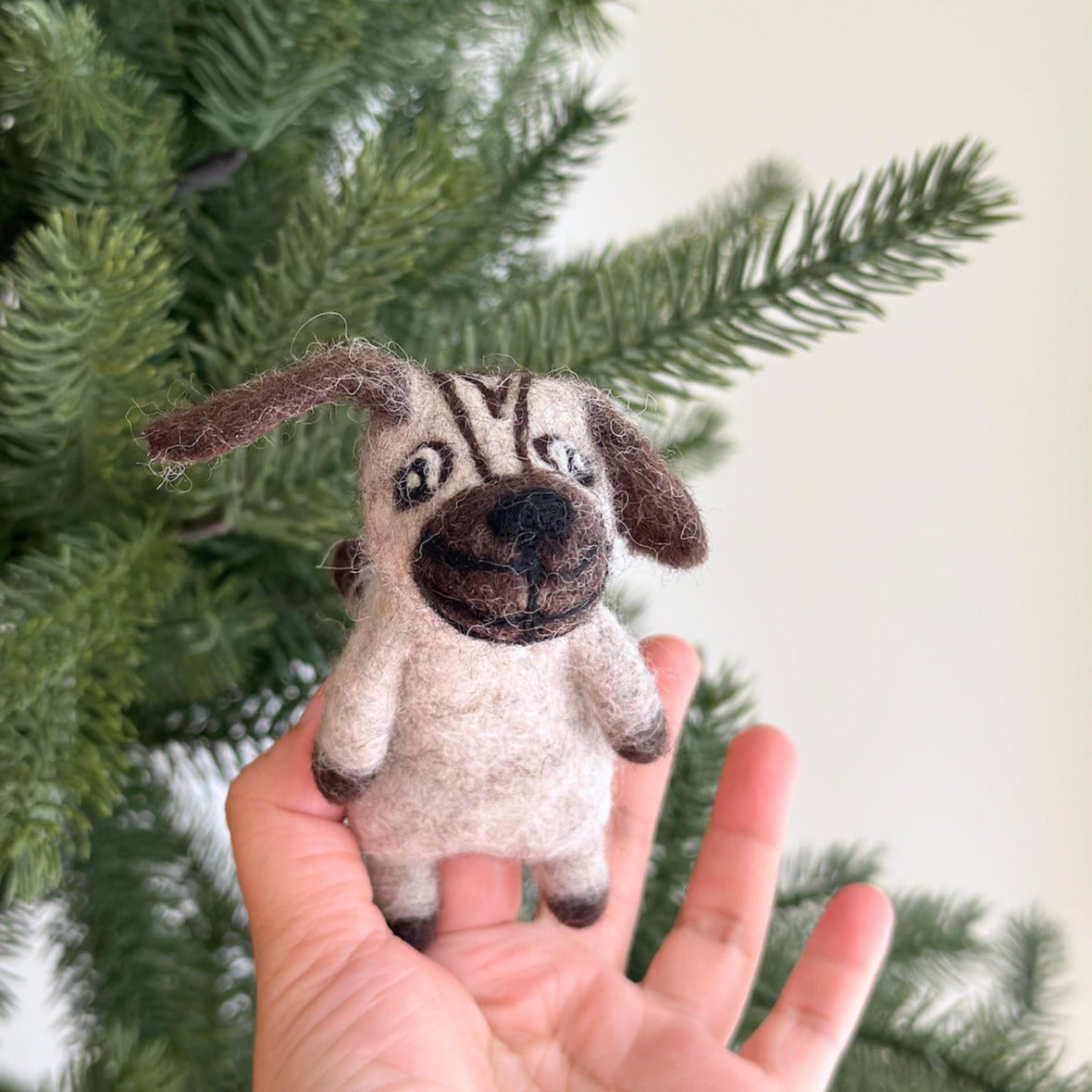 Pug Finger Puppet - Chickadees Wooden Toys