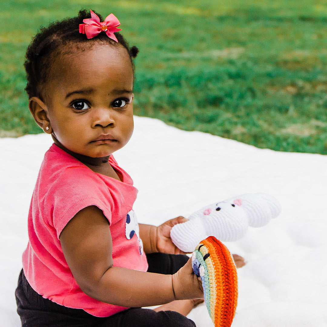 Friendly Cloud Rattle - Chickadees Wooden Toys