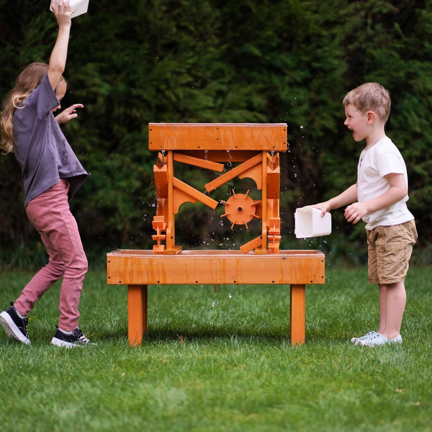 Outdoor Wooden Water Table for Toddlers | Kids’ Sensory Play Station - Chickadees Wooden Toys