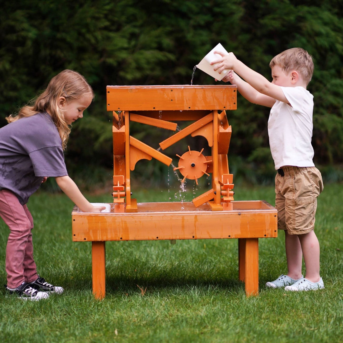 Outdoor Wooden Water Table for Toddlers | Kids’ Sensory Play Station - Chickadees Wooden Toys