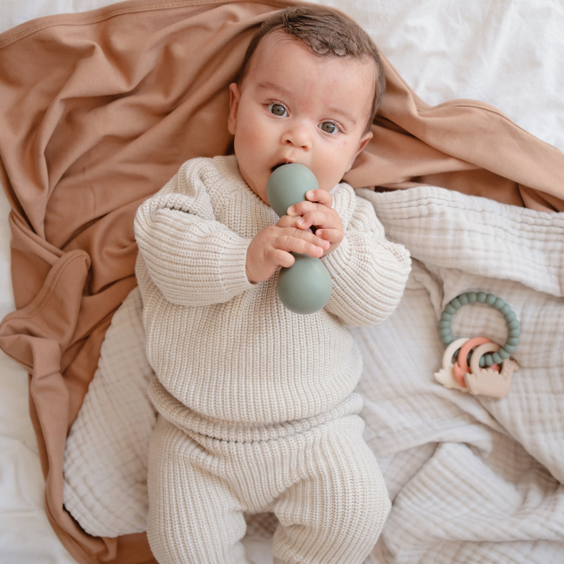Silicone Baby Rattle Toy - Chickadees Wooden Toys