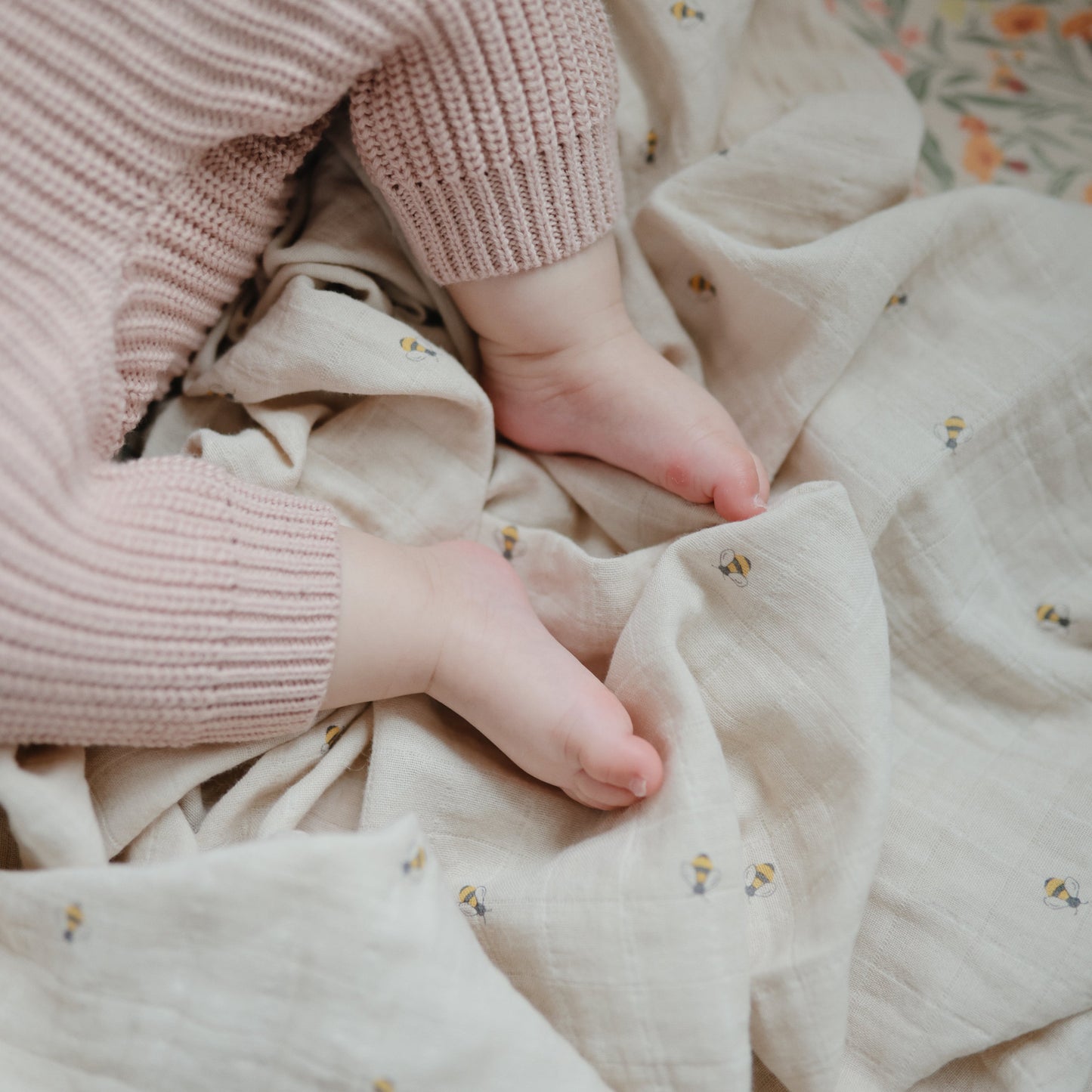 Organic Cotton Muslin Swaddle Blanket - Chickadees Wooden Toys