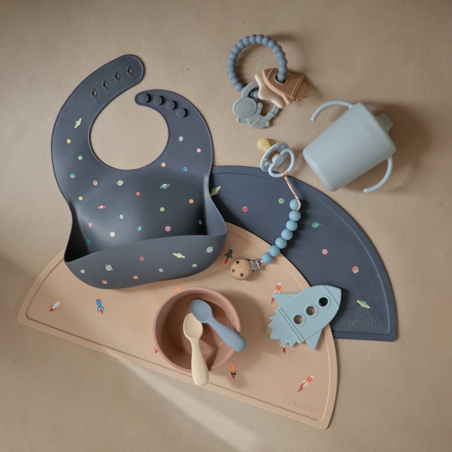FRIGG Moon Natural Rubber Pacifier 2-Pack - Chickadees Wooden Toys