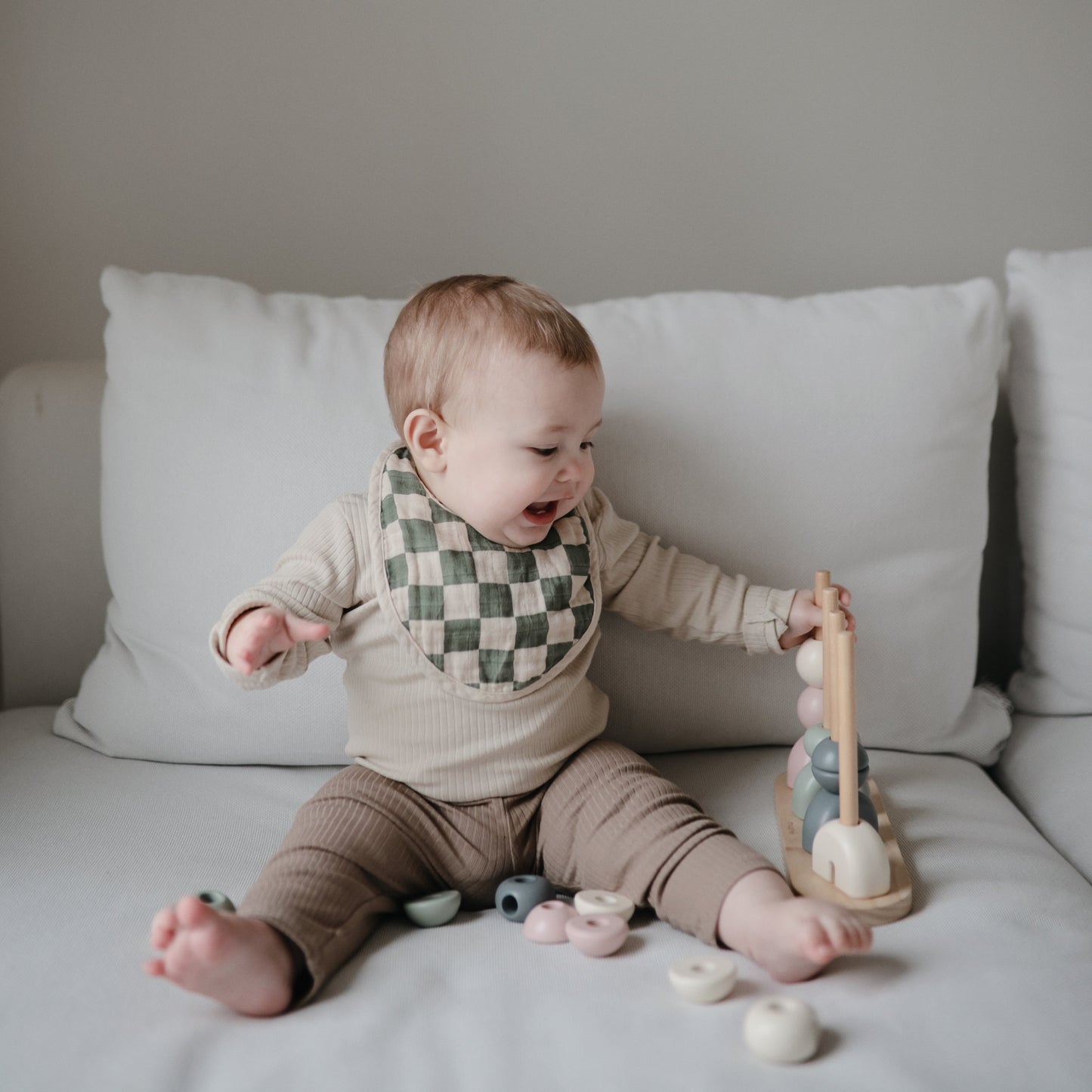 Muslin Bib - Chickadees Wooden Toys