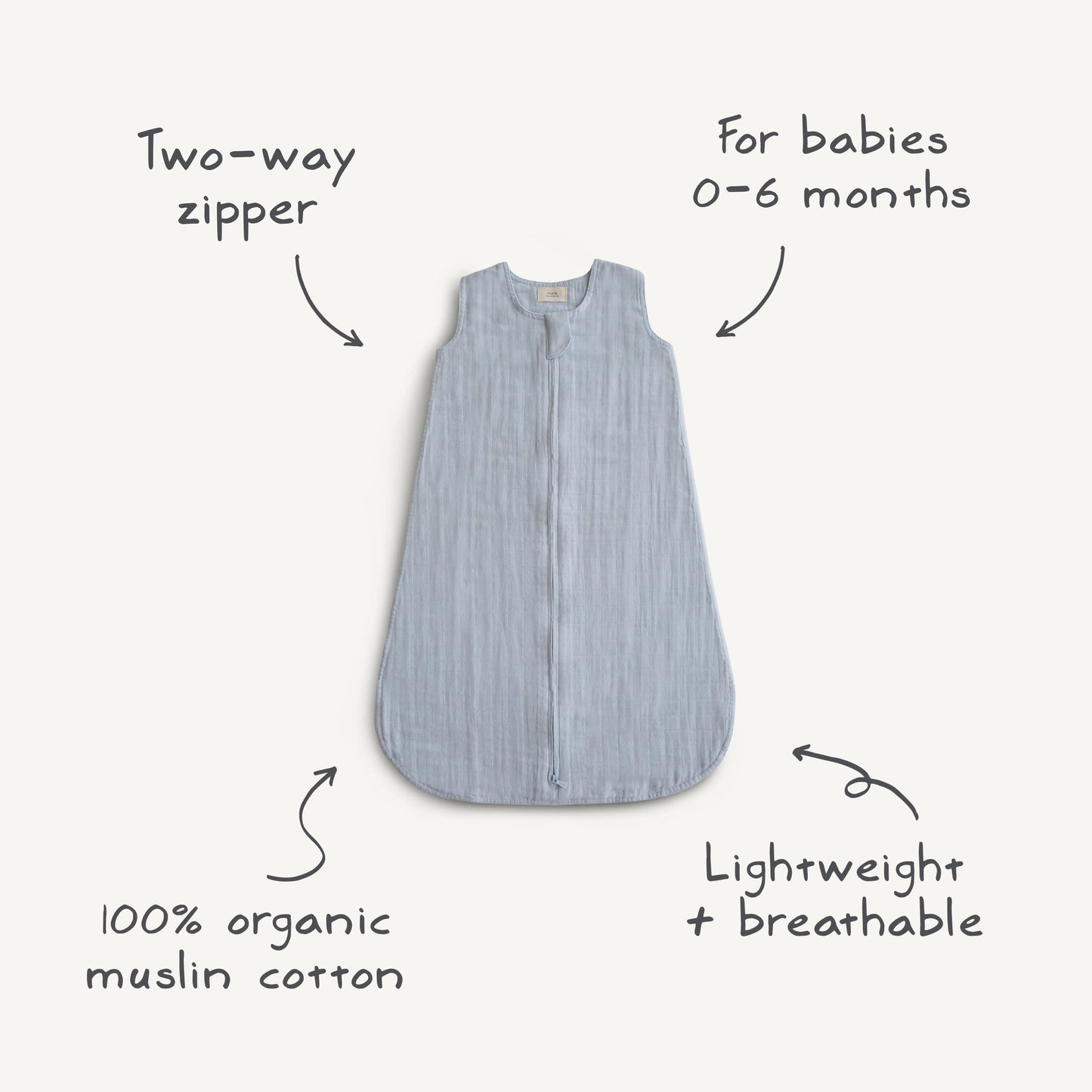 Organic Cotton Sleep Bag - Chickadees Wooden Toys