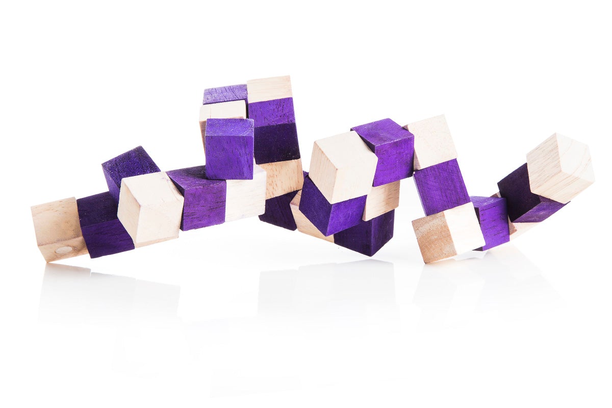 6 Snake Cube - Color Variety Set - Same Configuration - Chickadees Wooden Toys