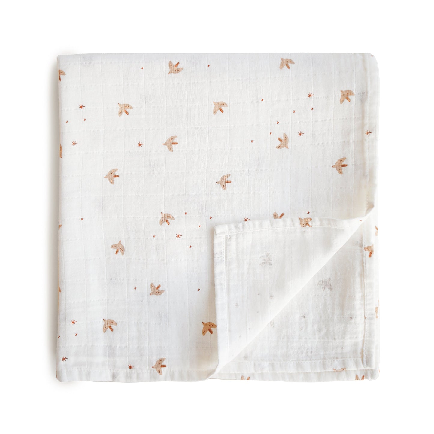 Organic Cotton Muslin Swaddle Blanket - Chickadees Wooden Toys