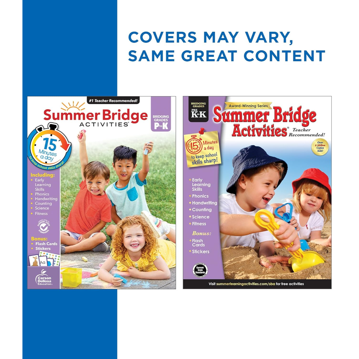 Summer Bridge Activities PreK-K Workbooks, Ages 4-5 (Spiral Bound) - Chickadees Wooden Toys