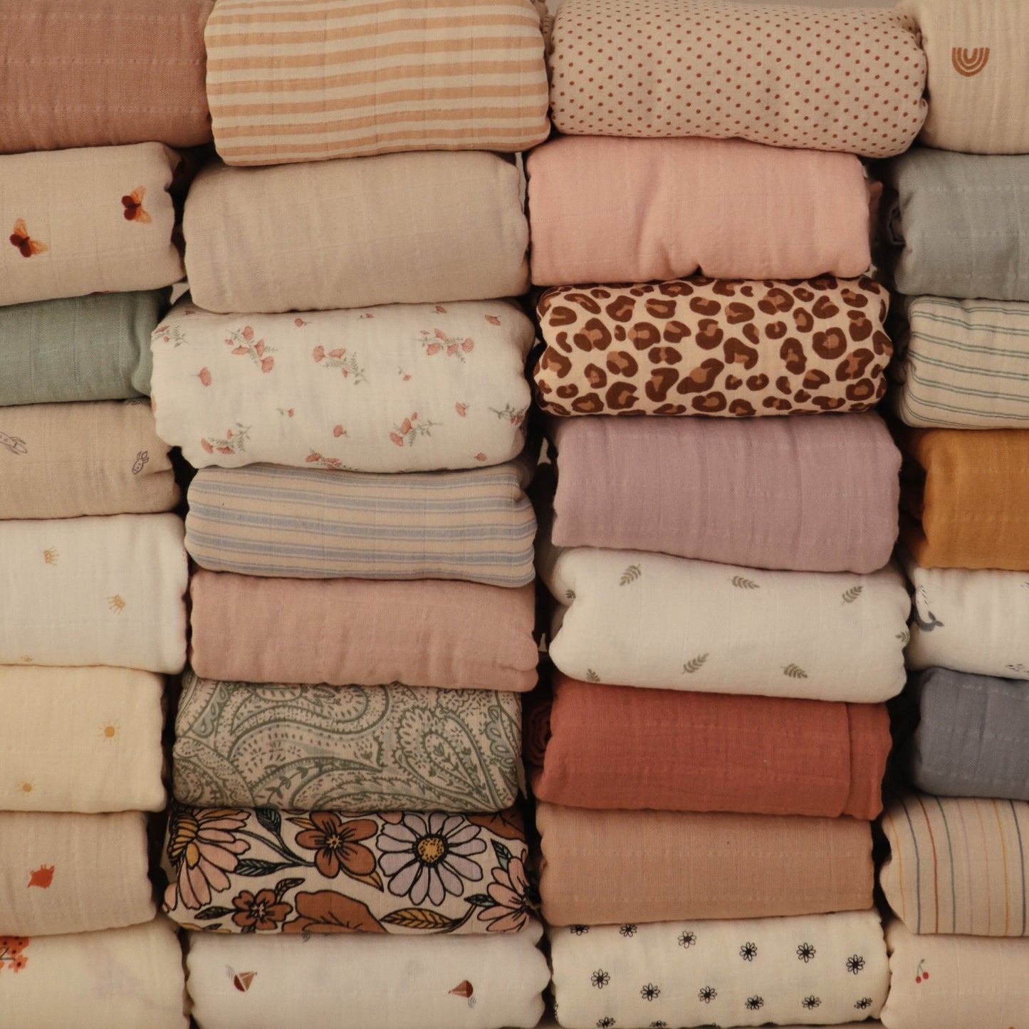 Organic Cotton Muslin Swaddle Blanket - Chickadees Wooden Toys