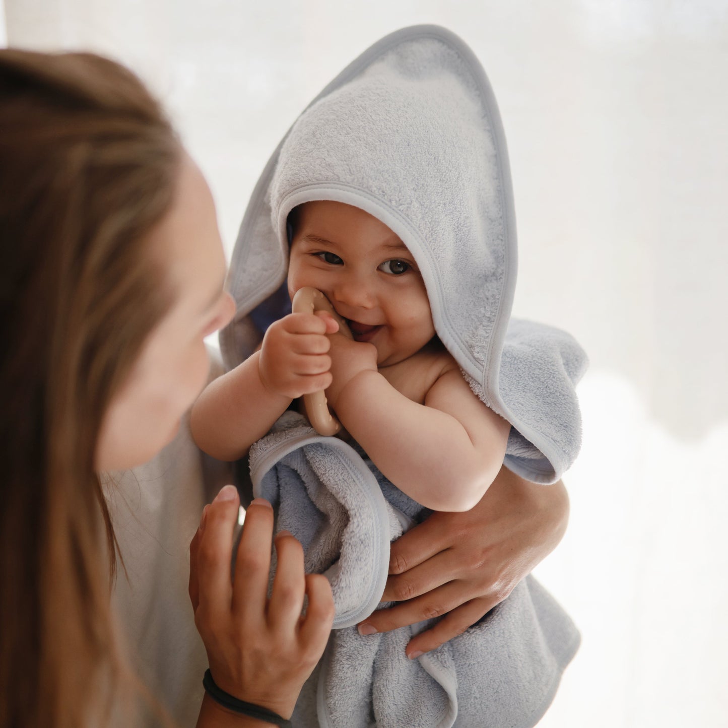 Organic Cotton Baby Hooded Towel - Chickadees Wooden Toys