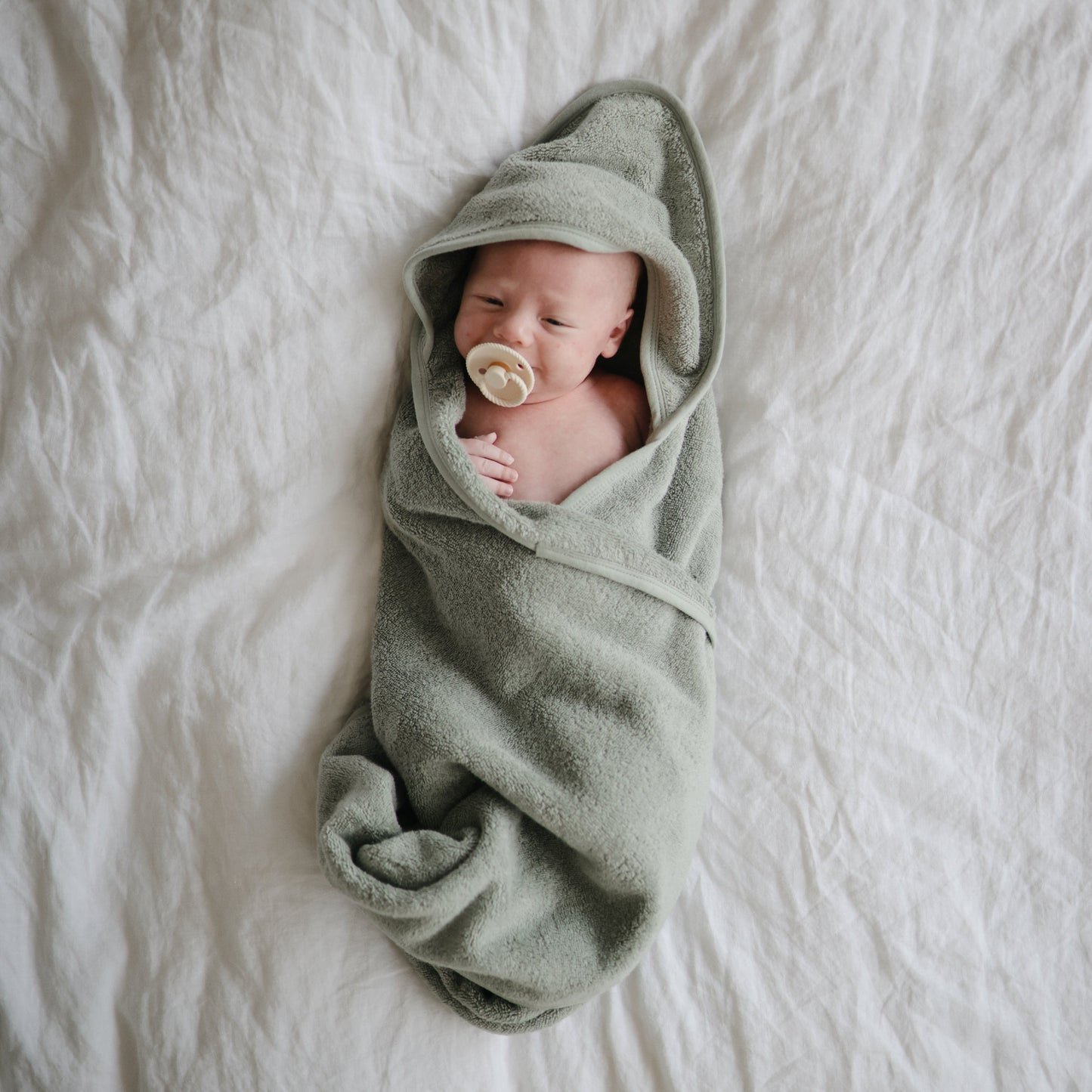 Organic Cotton Baby Hooded Towel - Chickadees Wooden Toys