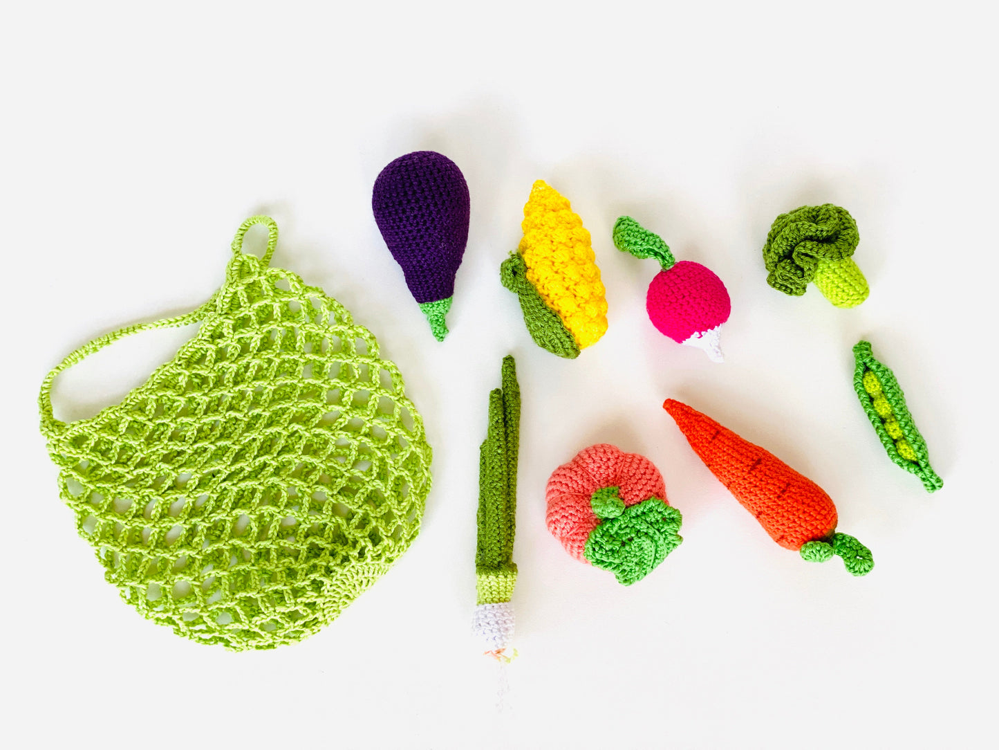 Crochet Vegetables set with a bag