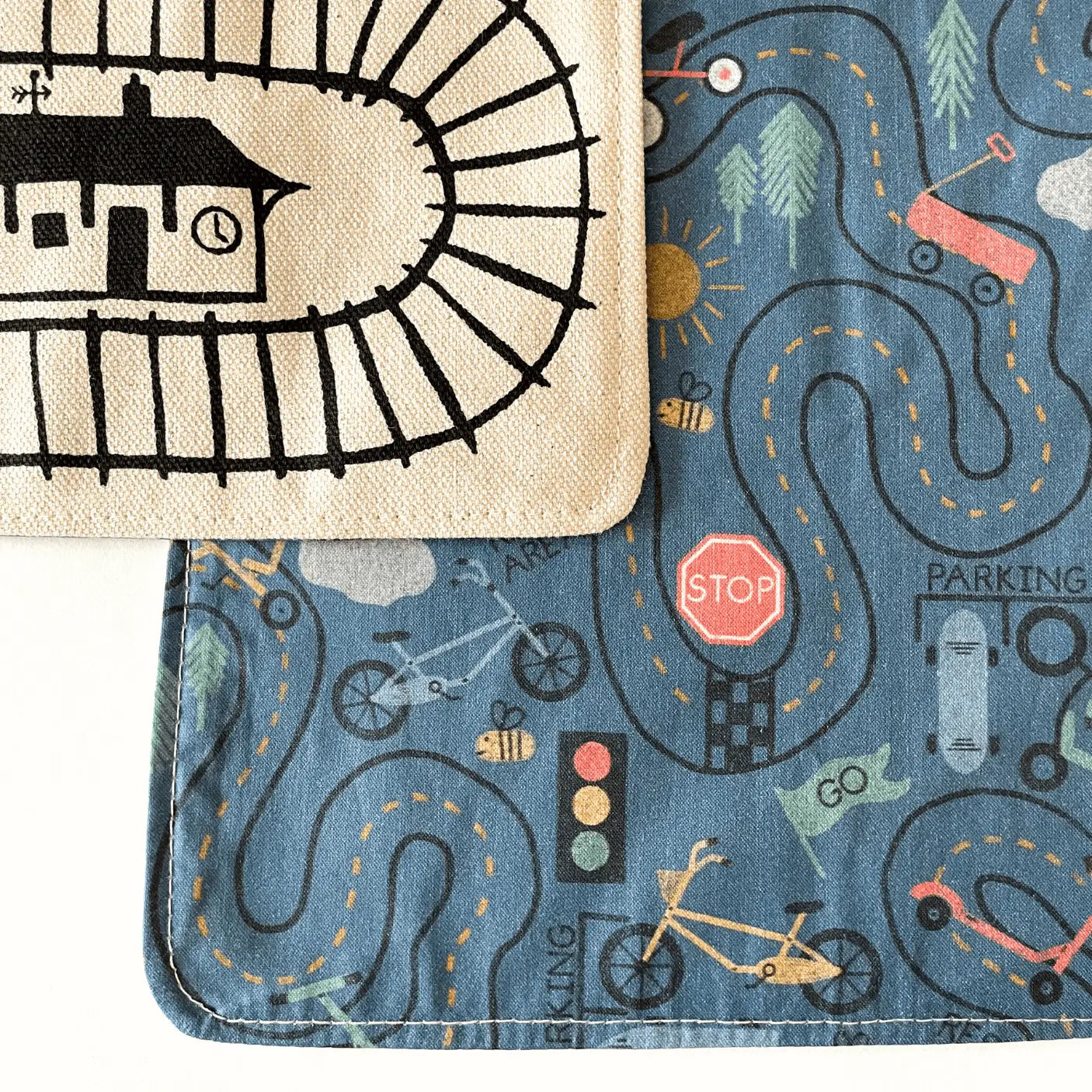 Train Play Mat for Toddlers – Portable Tracks for Travel - Chickadees Wooden Toys