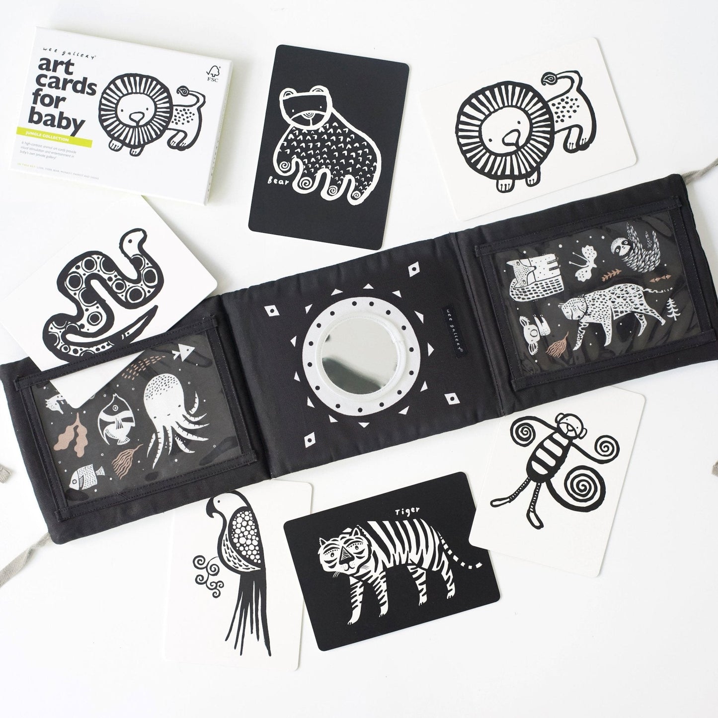 Baby Tummy Time Gallery with Mirror Bundle - Chickadees Wooden Toys