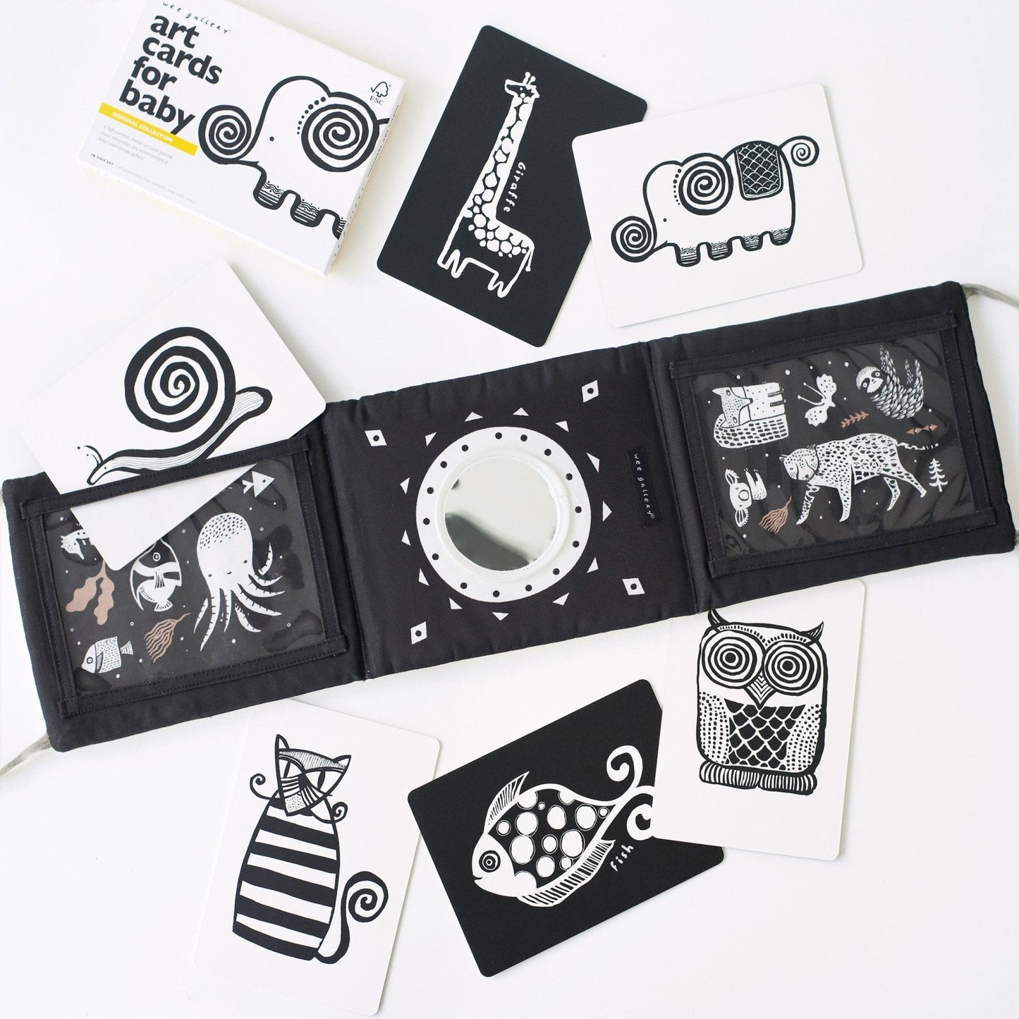 Baby Tummy Time Gallery with Mirror Bundle - Chickadees Wooden Toys