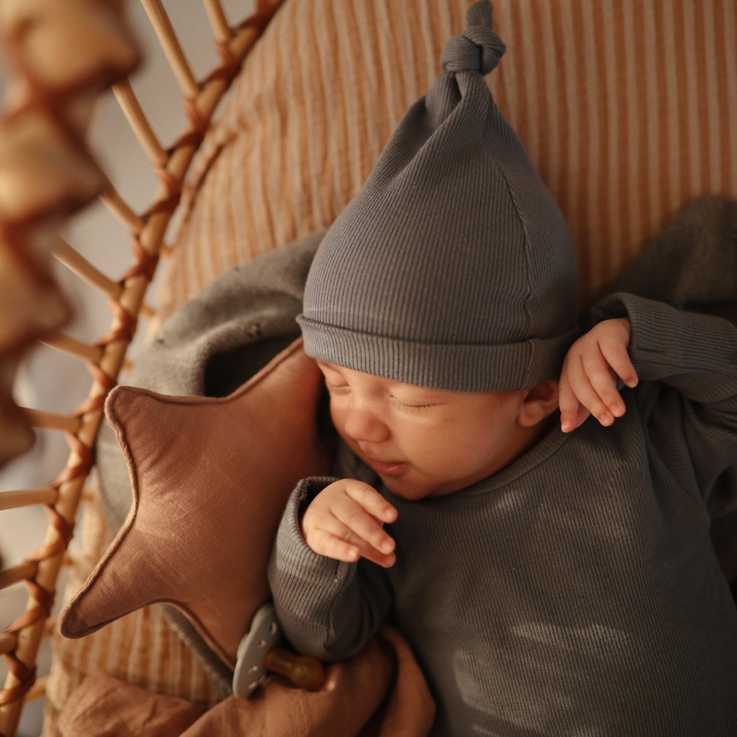 Ribbed Baby Beanie - Chickadees Wooden Toys