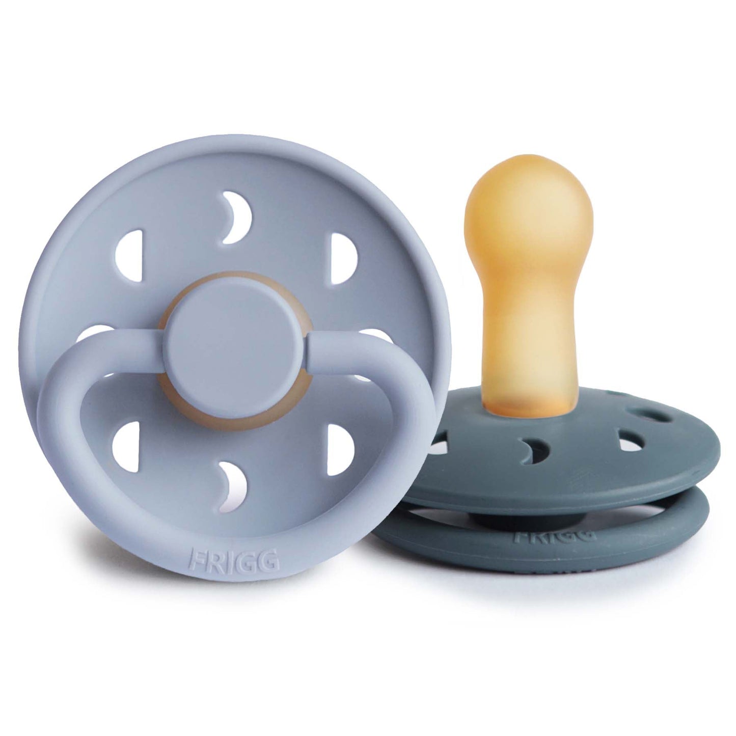 FRIGG Moon Natural Rubber Pacifier 2-Pack - Chickadees Wooden Toys