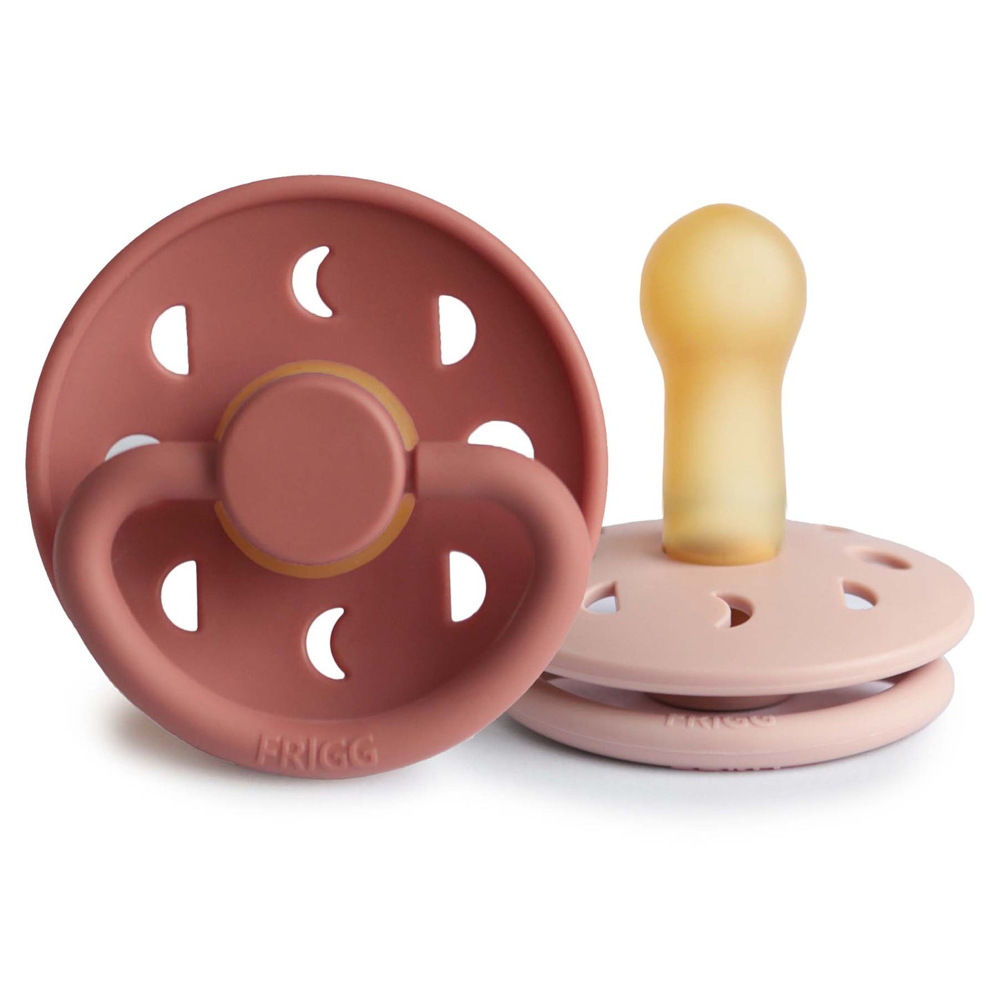 FRIGG Moon Natural Rubber Pacifier 2-Pack - Chickadees Wooden Toys